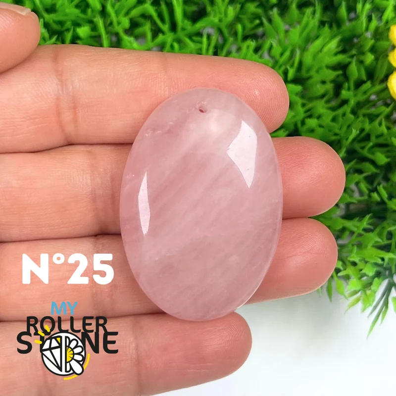 Colgante perforado de cuarzo rosa 5A