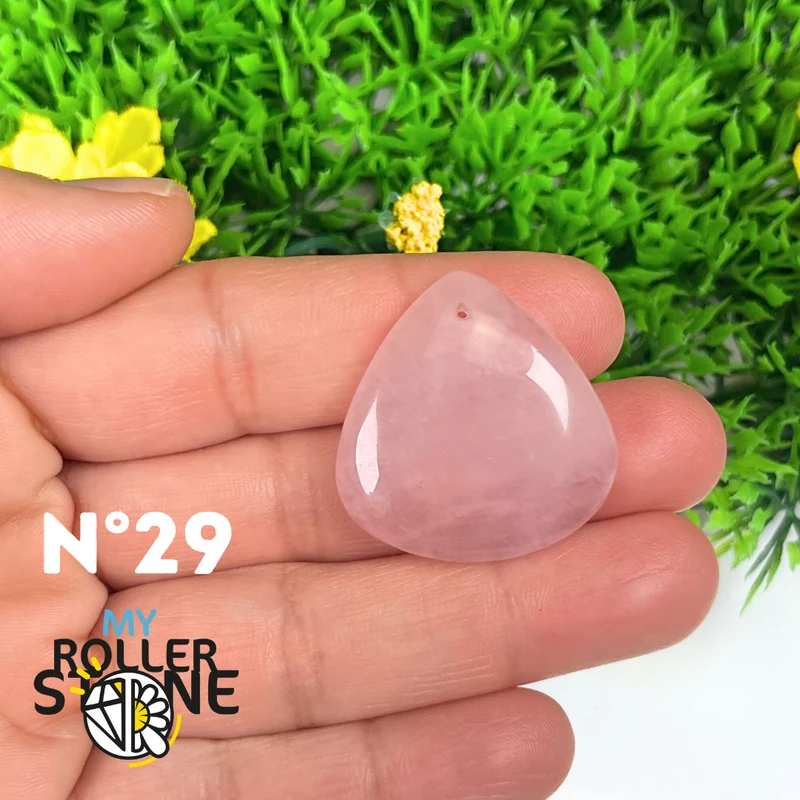 Colgante perforado de cuarzo rosa 5A
