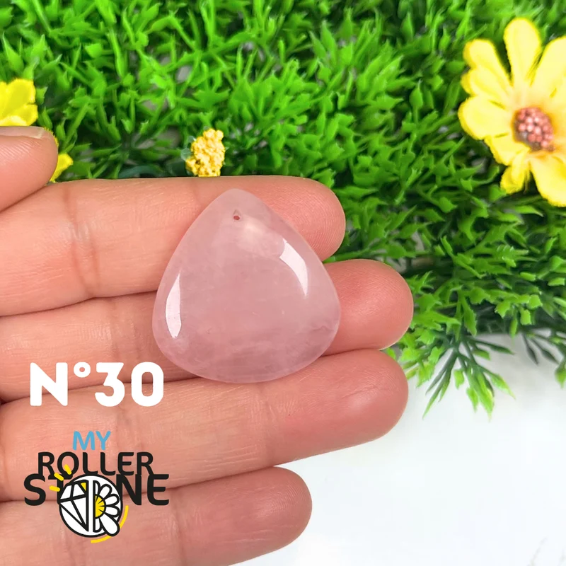 Colgante perforado de cuarzo rosa 5A