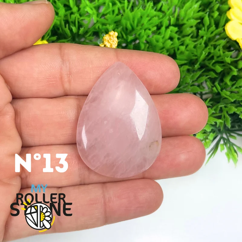 Colgante perforado de cuarzo rosa 5A