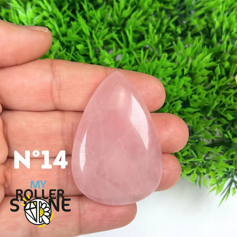 Colgante perforado de cuarzo rosa 5A