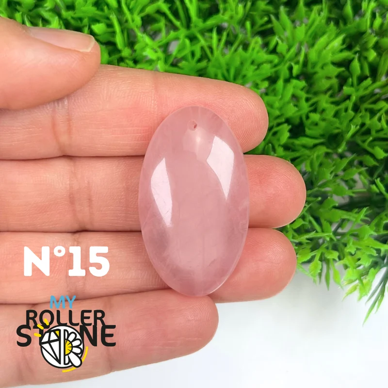 Colgante perforado de cuarzo rosa 5A