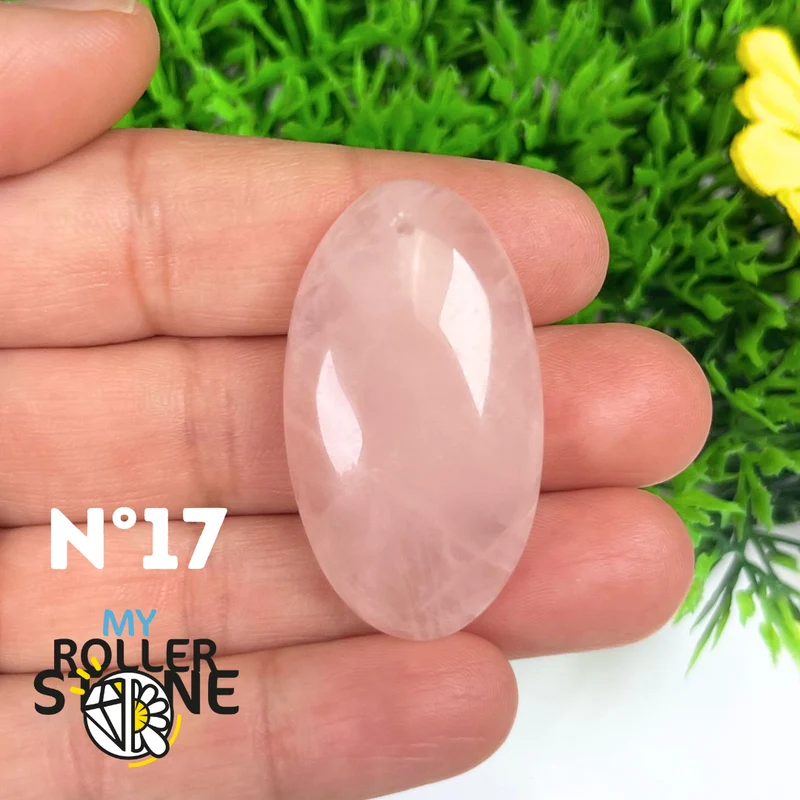 Colgante perforado de cuarzo rosa 5A