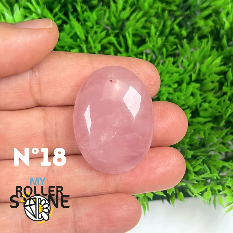 Colgante perforado de cuarzo rosa 5A