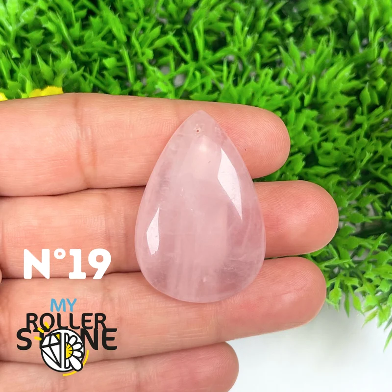 Colgante perforado de cuarzo rosa 5A