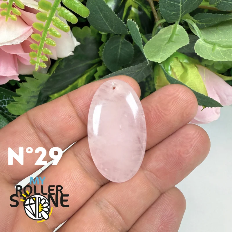 Colgante perforado de cuarzo rosa 5A