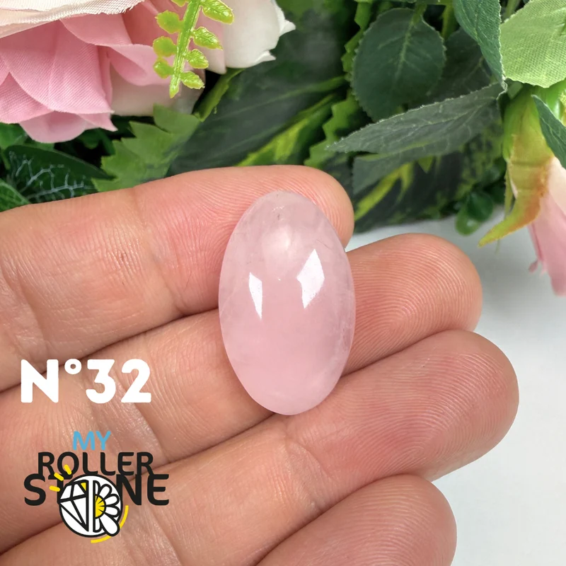 Colgante perforado de cuarzo rosa 5A