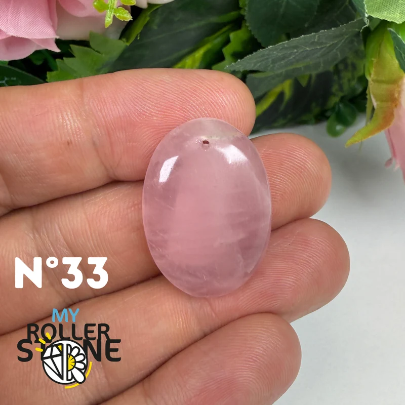 Colgante perforado de cuarzo rosa 5A