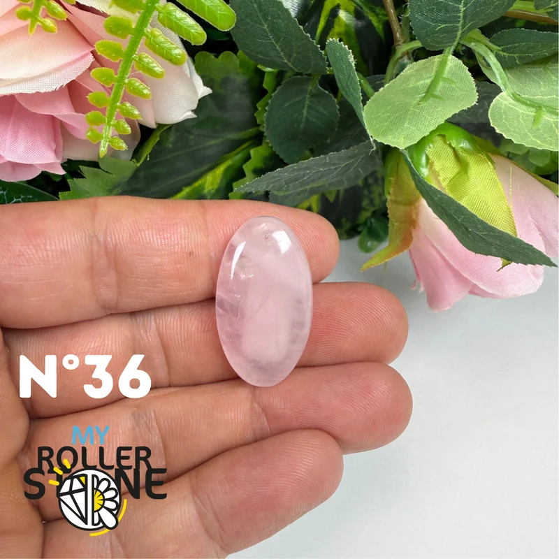 Colgante perforado de cuarzo rosa 5A