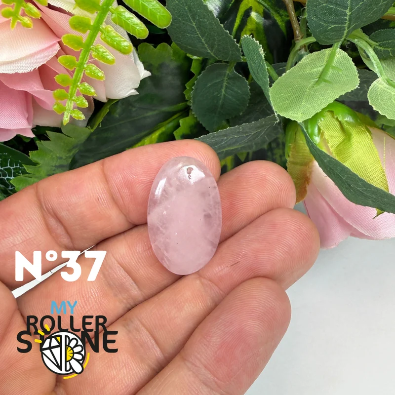 Colgante perforado de cuarzo rosa 5A