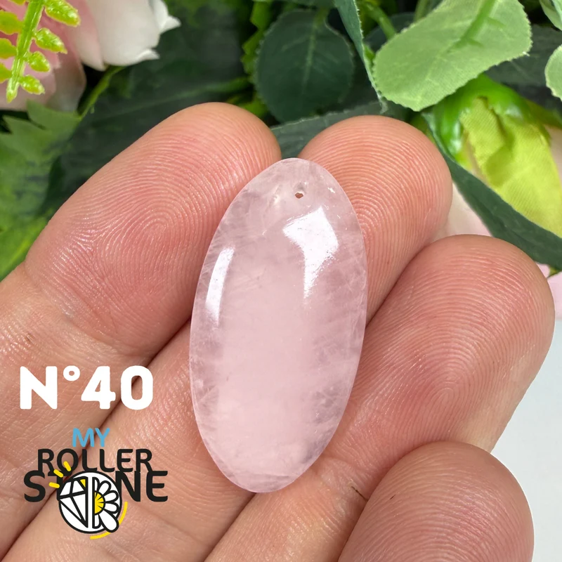 Colgante perforado de cuarzo rosa 5A
