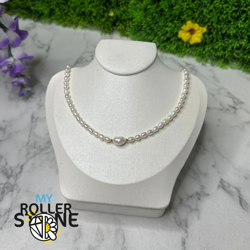 Collar de perlas cultivadas Olivia en plata 925