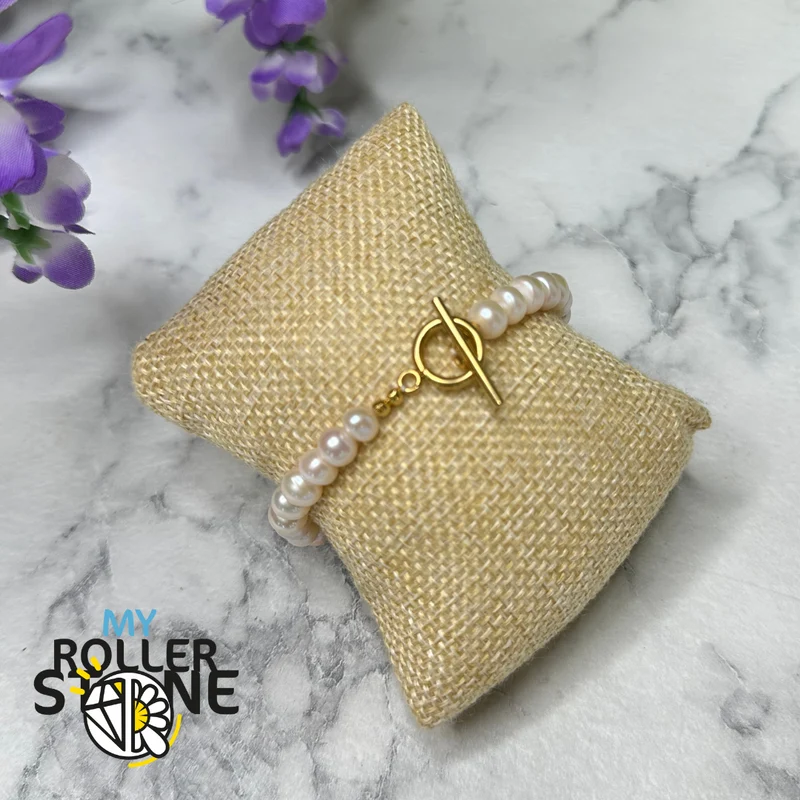 Pulsera de perlas cultivadas en plata 925 con cierre en T