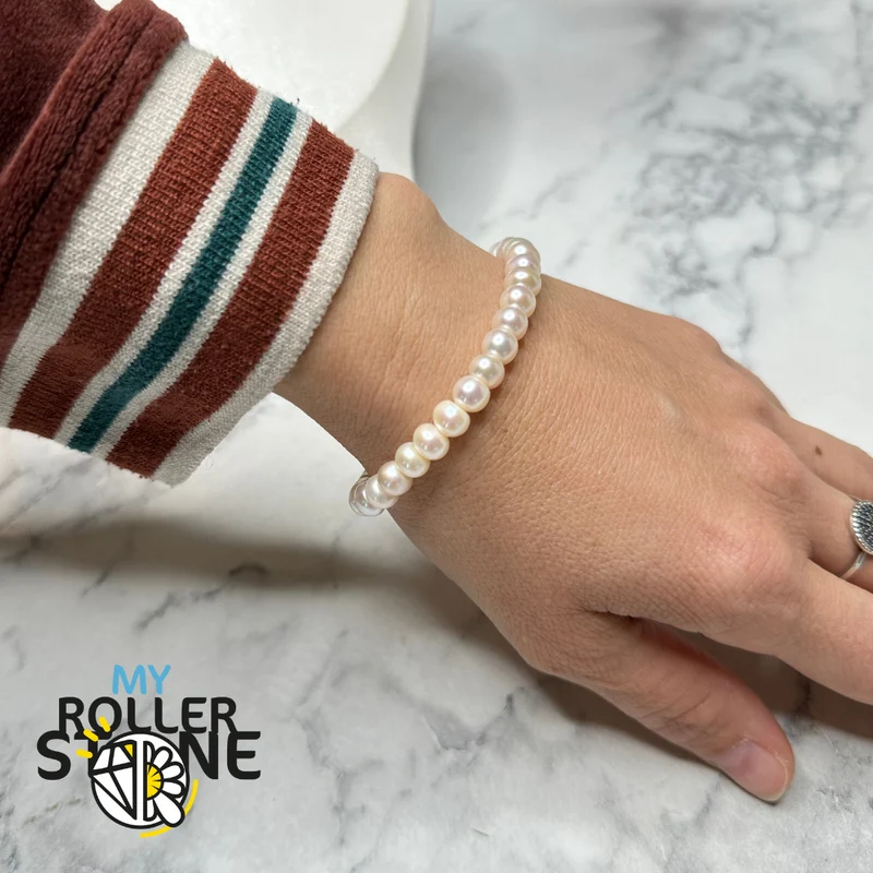 Pulsera de perlas cultivadas en plata 925 con cierre en T