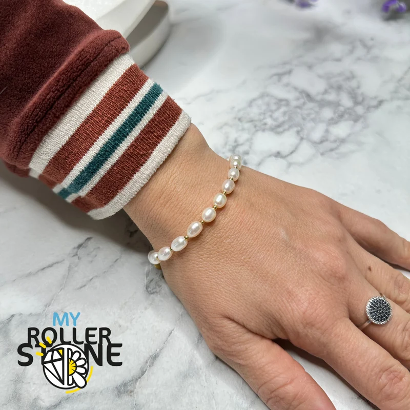 Pulsera ovalada de perlas cultivadas en plata 925