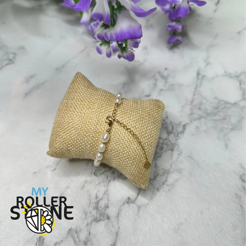 Pulsera ovalada de perlas cultivadas en plata 925