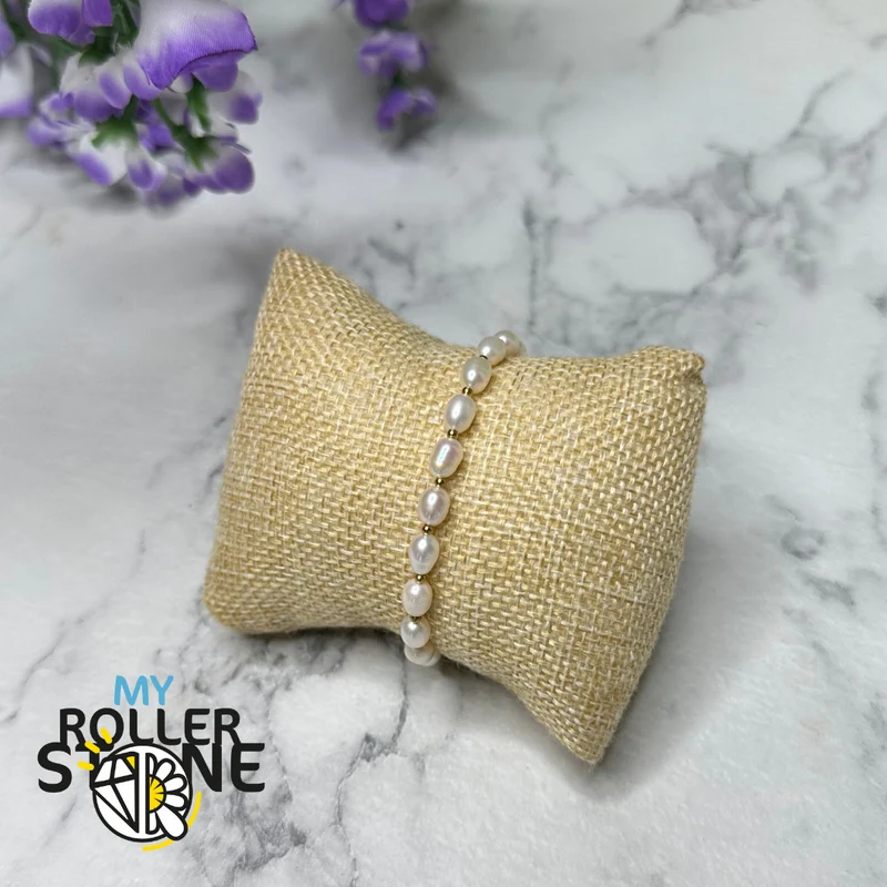 Pulsera ovalada de perlas cultivadas en plata 925