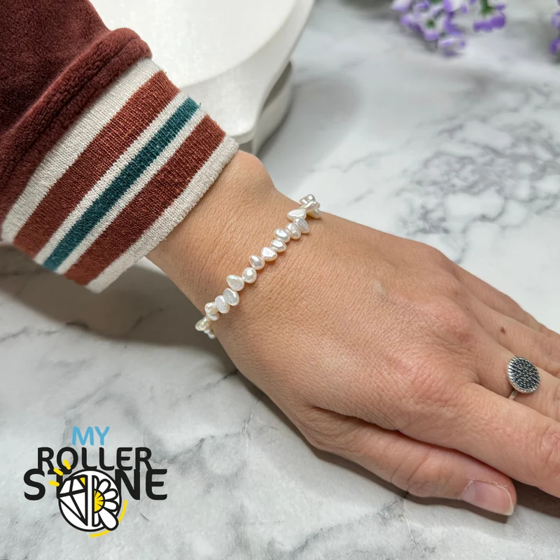 Pulsera de perlas cultivadas barrocas de plata 925