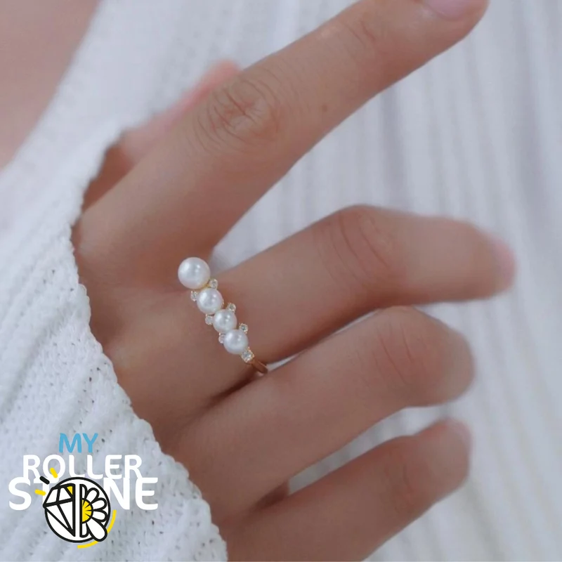 Anillo de perla cultivada en plata 925 graduada