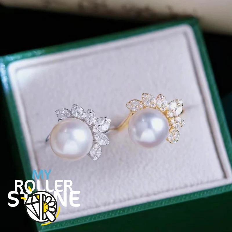 Anillo de plata 925 con perla cultivada floral