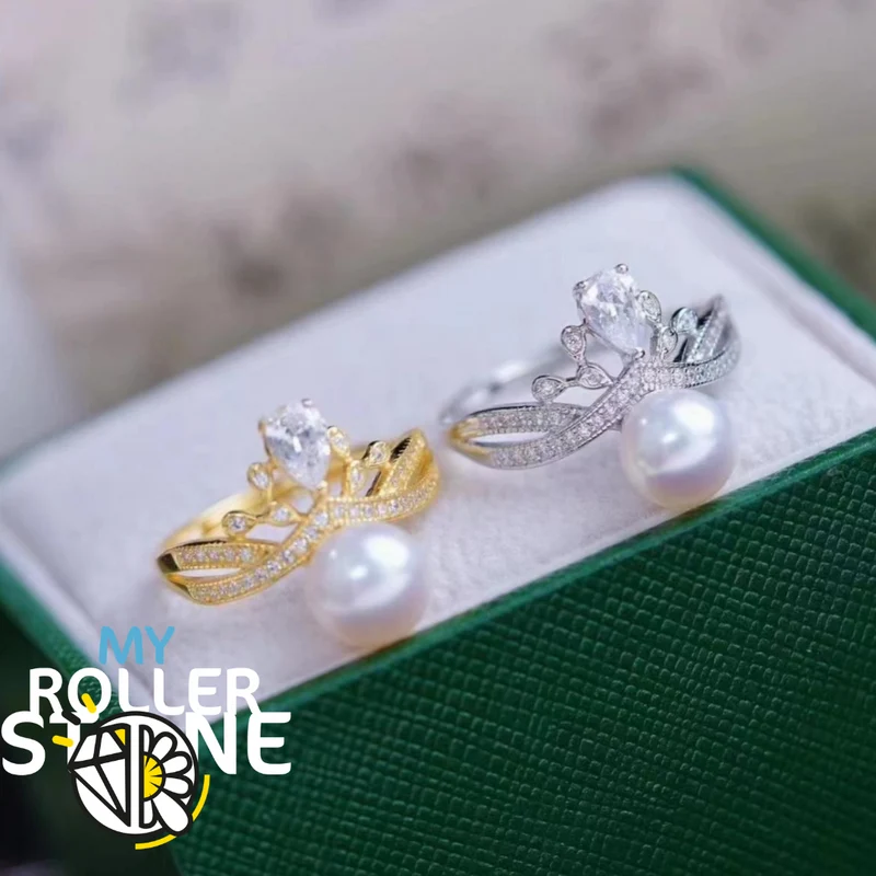 Tiara de anillo con perla cultivada en plata 925