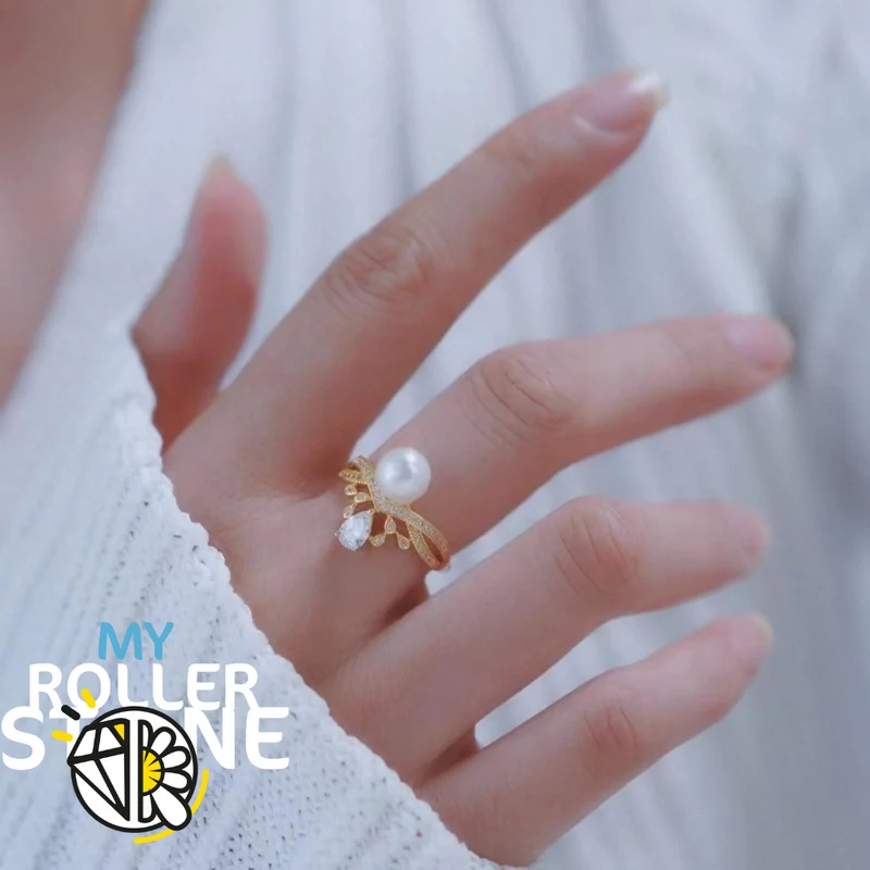 Tiara de anillo con perla cultivada en plata 925