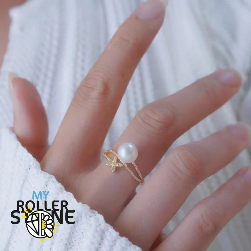 Anillo de mariposa con perla cultivada en plata 925