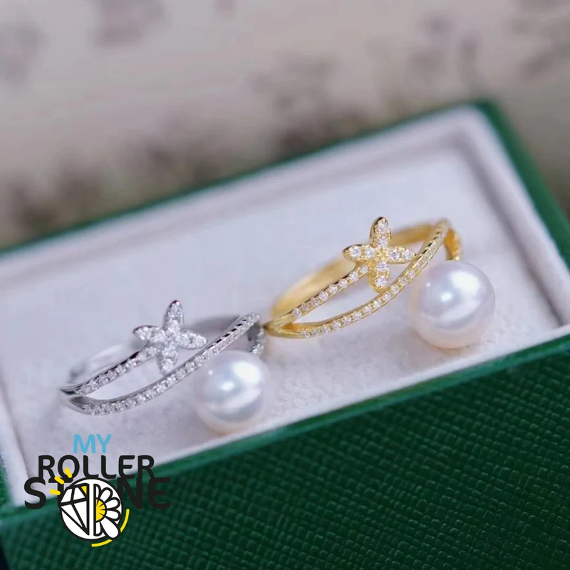 Anillo de mariposa con perla cultivada en plata 925