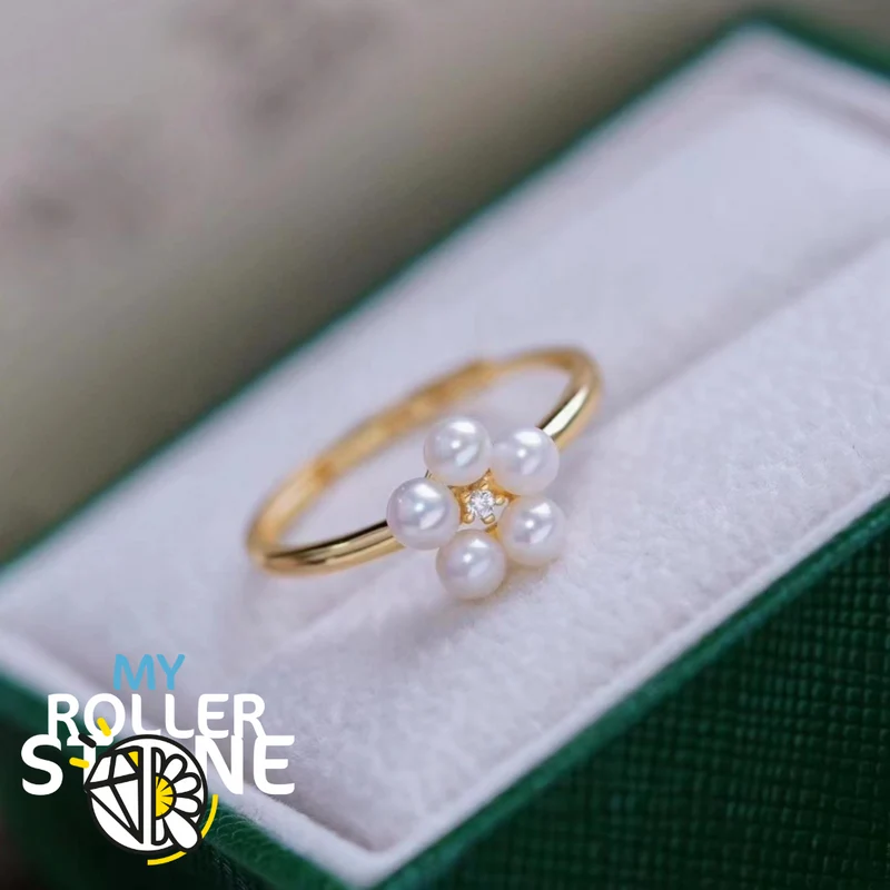 Anillo de flor de perla cultivada en plata 925
