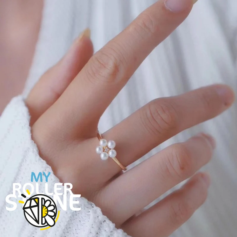 Anillo de flor de perla cultivada en plata 925