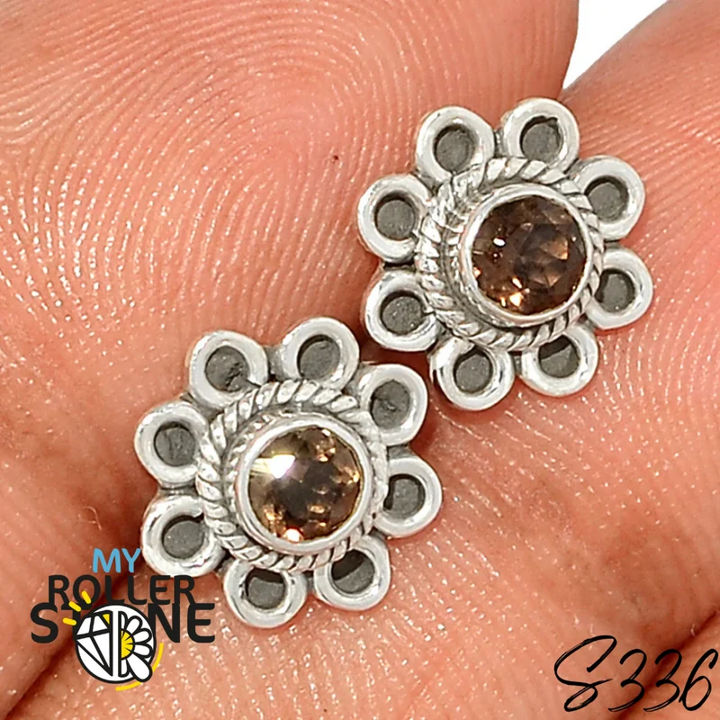 Pendientes de cuarzo ahumado S336
