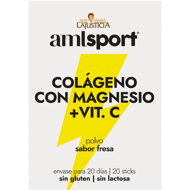 Colageno con Magnesio + Vitamina C Fresa 20 Sticks | AML Sport
