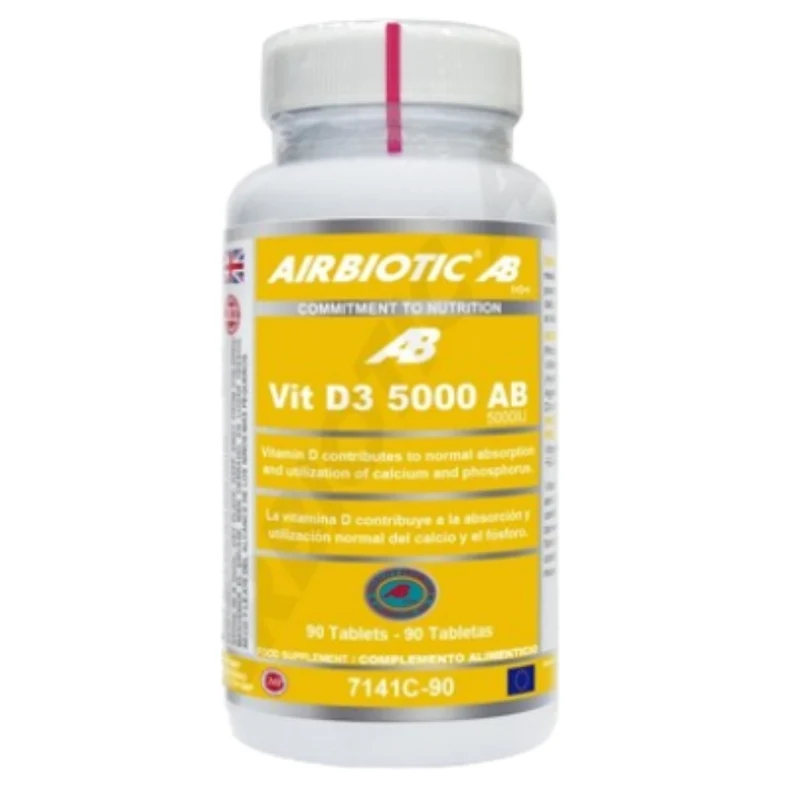 Vitamina D3 5000 UI 90 Tabletas | Airbiotic AB