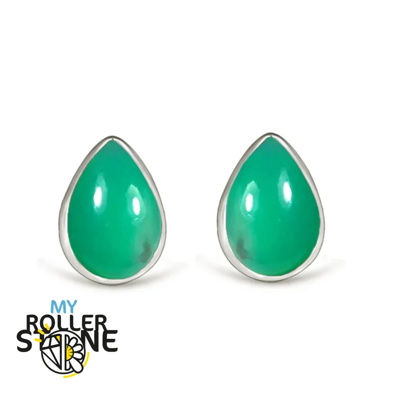 Pendientes Pera Crisoprasa 7X5 MM