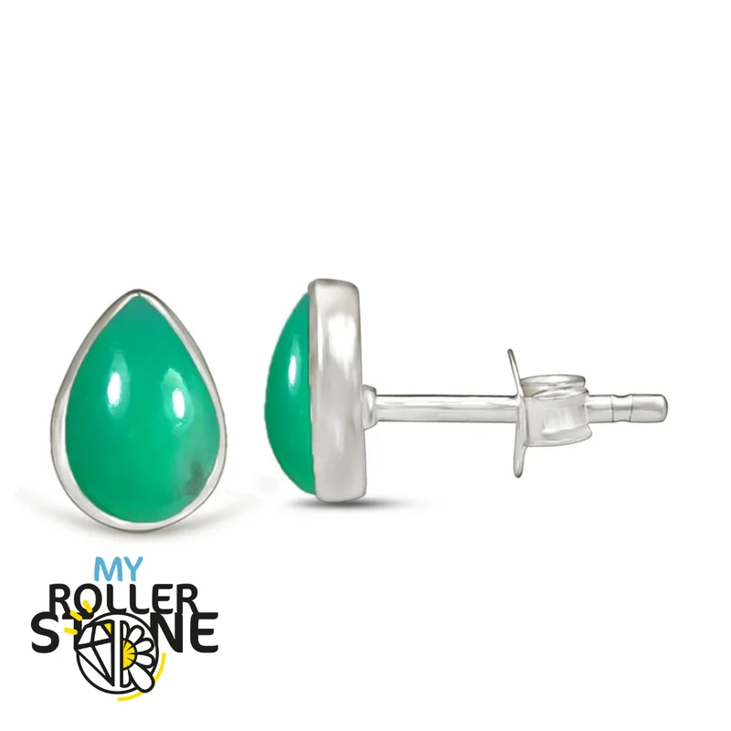 Pendientes Pera Crisoprasa 7X5 MM