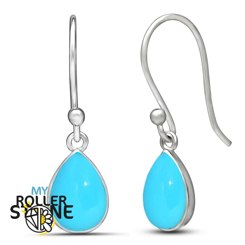 Pendientes Pera Kingman Turquesa 10X7 MM