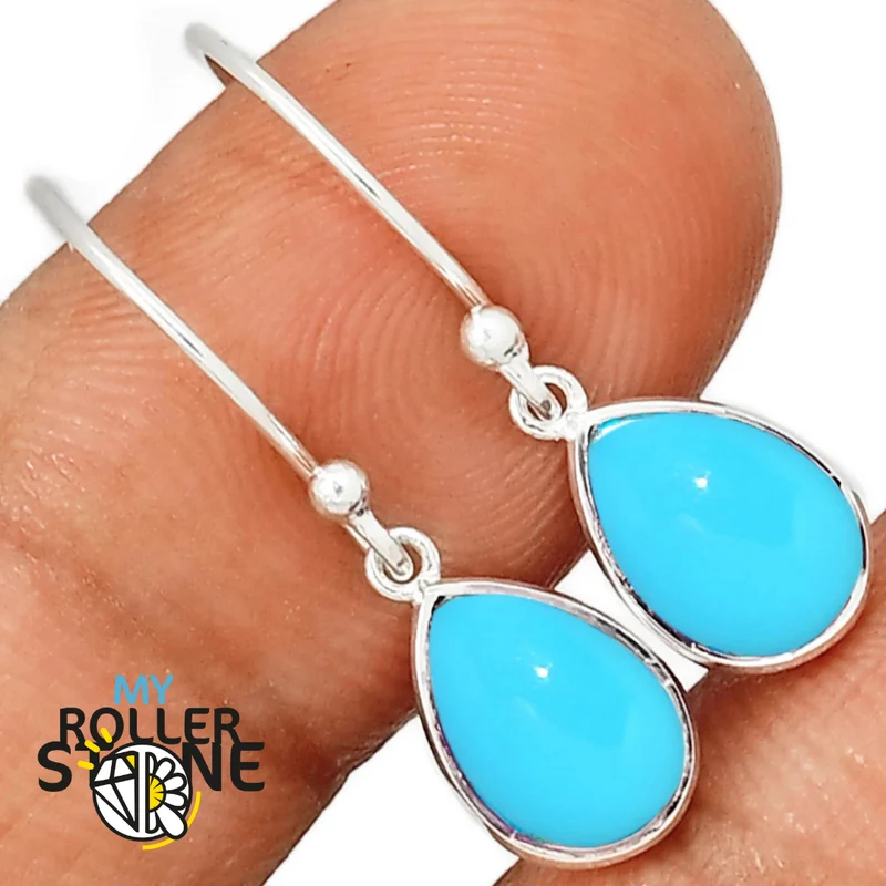 Pendientes Pera Kingman Turquesa 10X7 MM