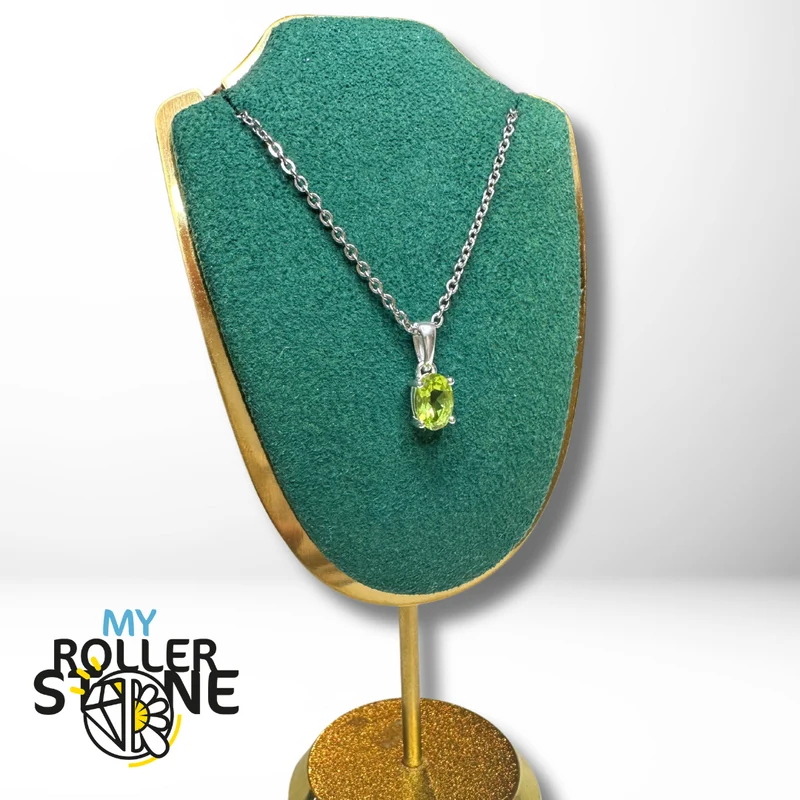 Colgante Solitario Peridoto Ovalado