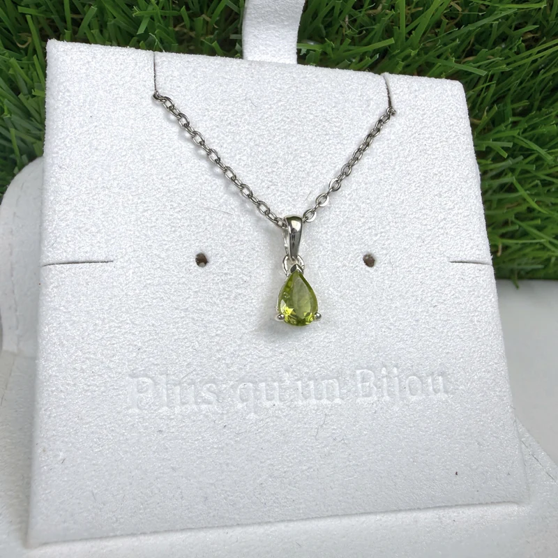 Colgante Solitario Peridoto Pera