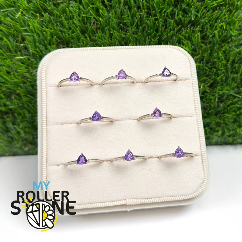 Anillo Solitario Trillon Amatista (4 tallas)