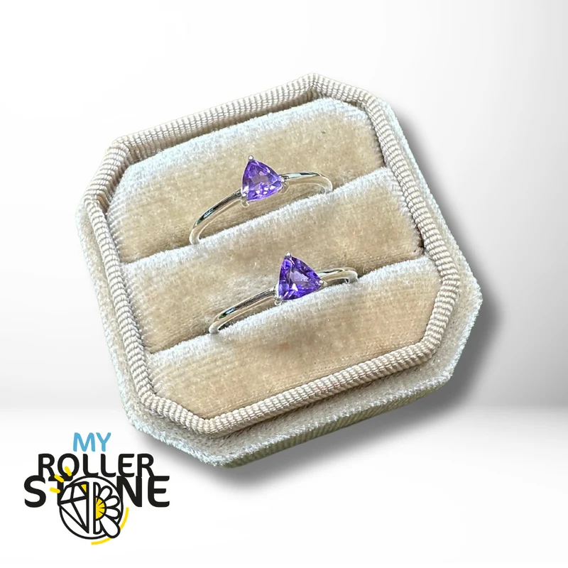Anillo Solitario Trillon Amatista (4 tallas)