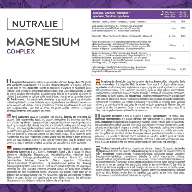 Magnesio Complex 120 cápsulas | Nutralie