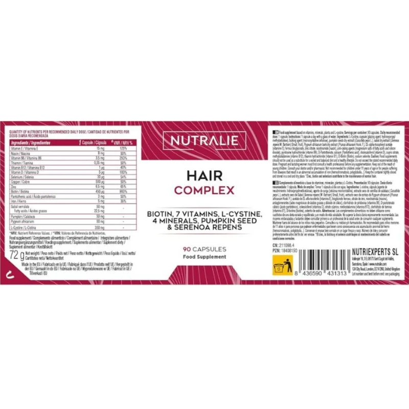 Hair Complex 90 cápsulas | Nutralie