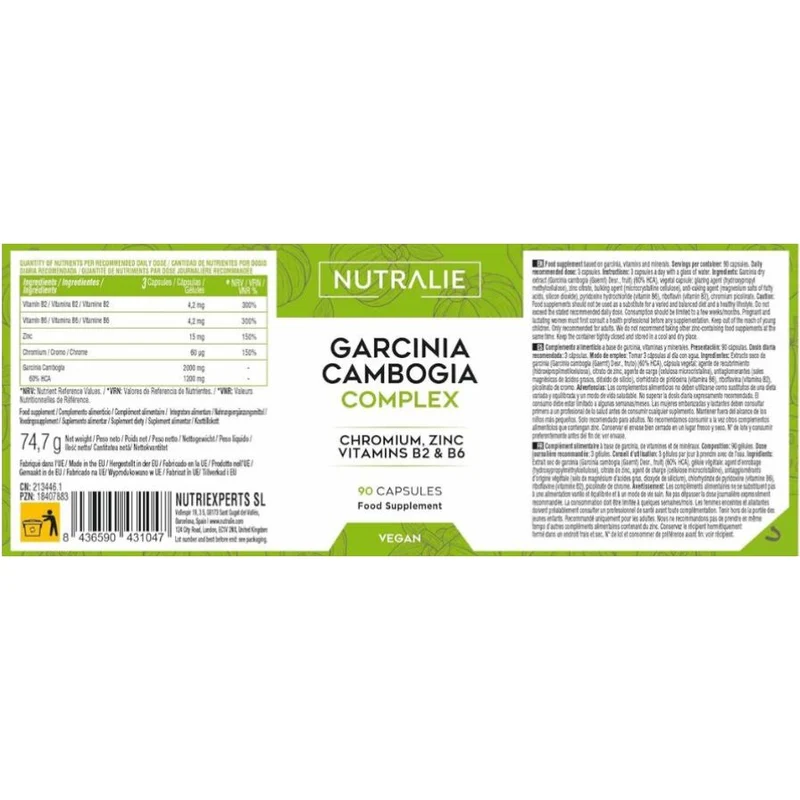 Garcinia Cambogia 90 cápsulas | Nutralie