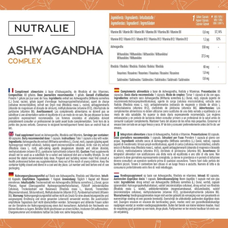 Ashwagandha Complex 60 cápsulas | Nutralie