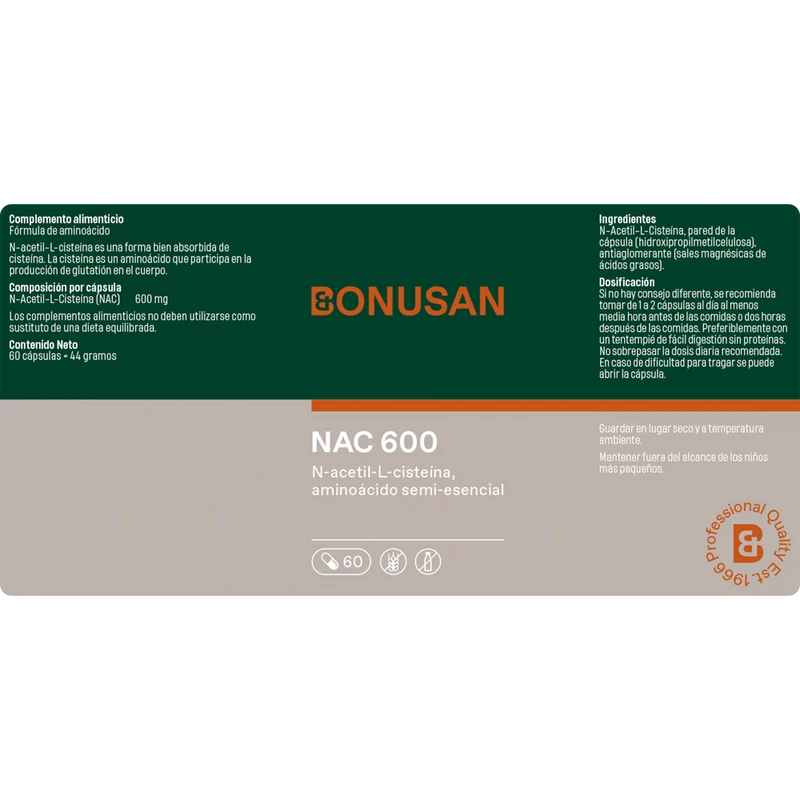 Nac 600 Mg 60 cápsulas | Bonusan