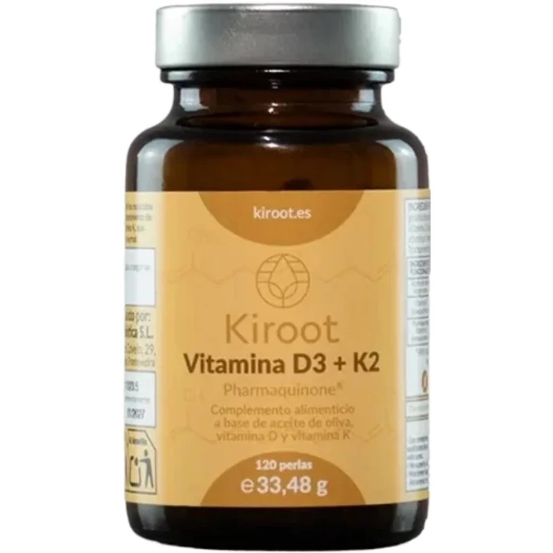Vitamina D3+K2 120 perlas | Kiroot