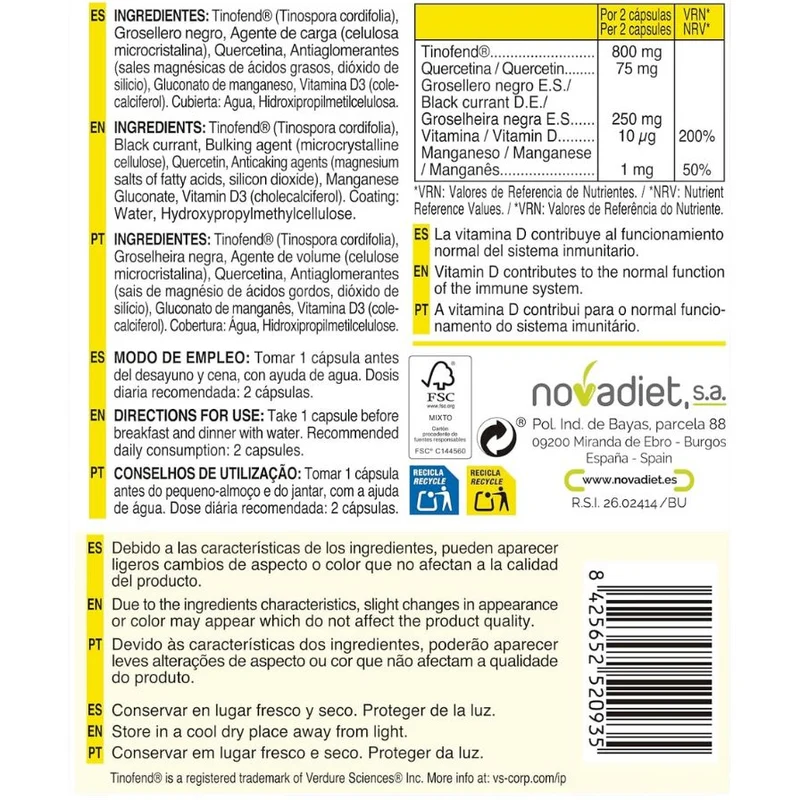 Alestamin 30 cápsulas | Novadiet