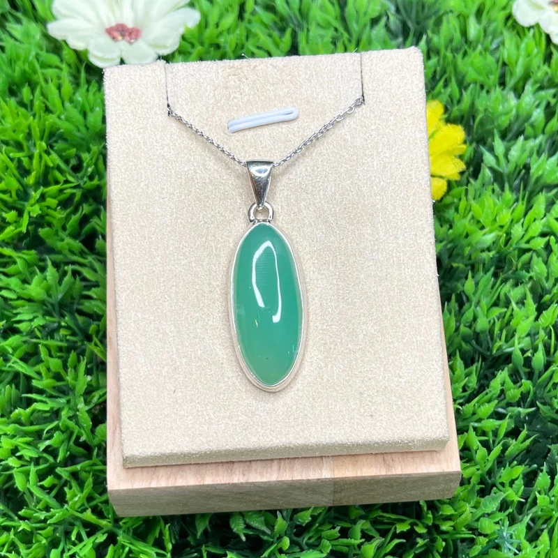 Colgante Crisoprasa de Plata 925 #7