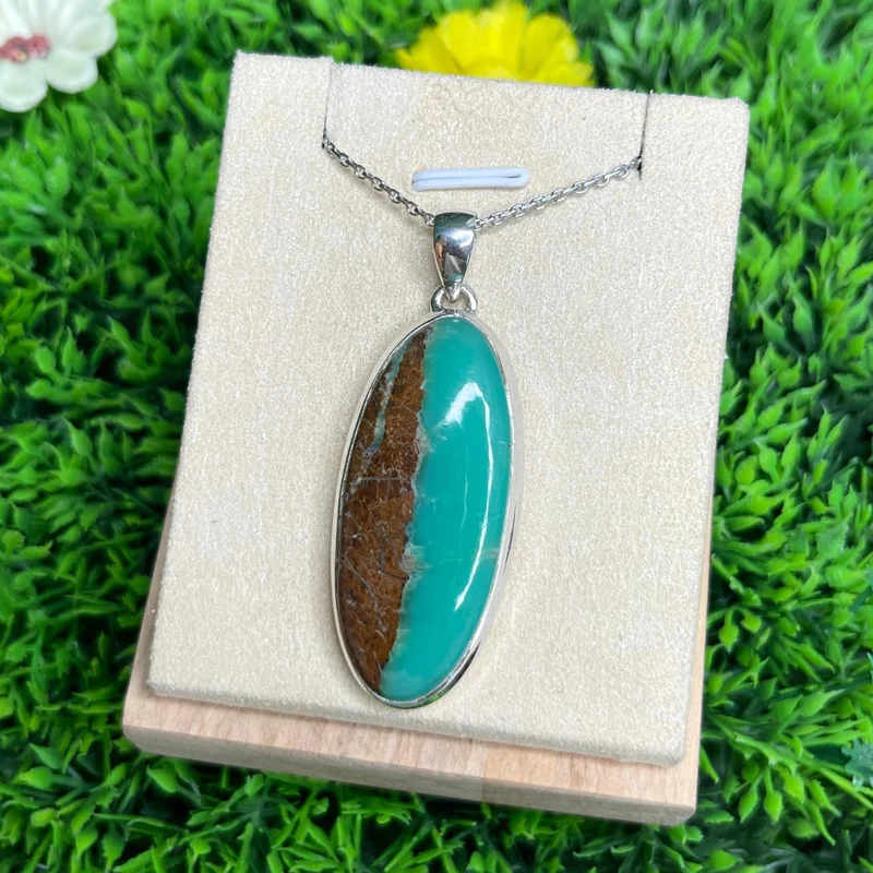 Colgante de roca de crisoprasa de plata 925 #6